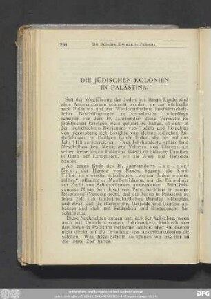 Die Jüdischen Kolonien In Palästina.