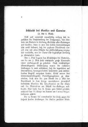 Schlacht bei Gorlice und Tarnów (2. bis 5. Mai).