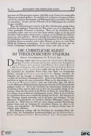 Die christliche Kunst im theologischen Studium