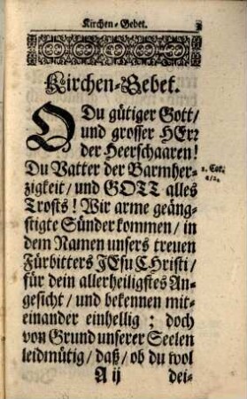 [Sammlung verschiedener Kirchengebete im Gebiet der Stadt Nürnberg aus verschiedenen Anlässen], 1714