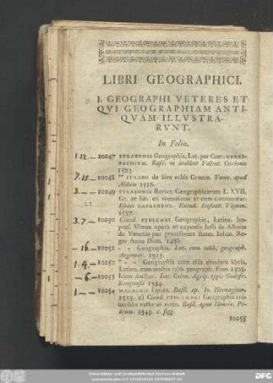 I. Geographi Veteres Et Qui Geographiam Antiquam Illustrarunt.