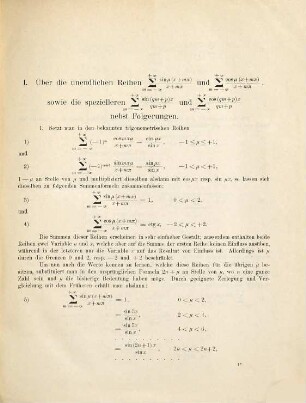 Einige Mitteilungen aus dem Gebiete der trigonometrischen Reihen und der Fourierschen Integrale