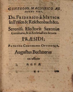 Augusti Buchneri oratio de principatu Galbae