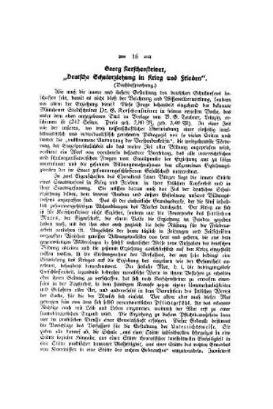 Georg Kerschensteiner, "Deutsche Schulerziehung in Krieg und Frieden" : eine Buchbesprechung