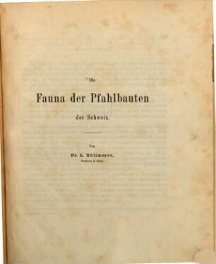 Die Fauna der Pfahlbauten der Schweiz