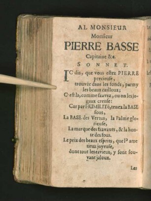 Al Monsieur Monsieur Pierre Basse ... [Sonnet.]