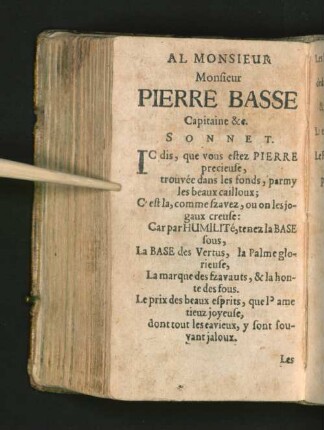 Al Monsieur Monsieur Pierre Basse ... [Sonnet.]