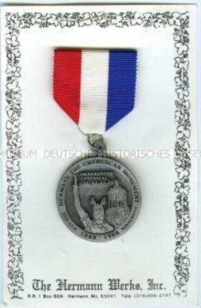 Tragbare Medaille zum 100jährigen Jubiläum der Grundsteinlegung zum Hermannsdenkmal in New Ulm, Minnesota (USA)