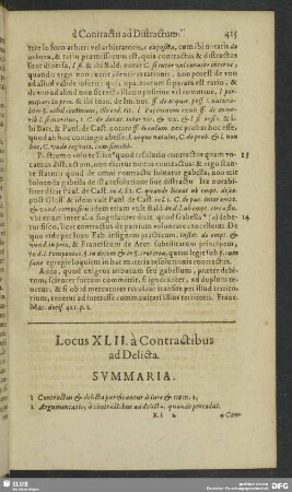 Locus XLII. à Contractibus ad Delicta