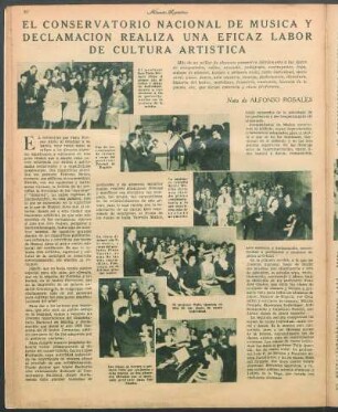 El Conservatorio Nacional de Música y Declamación realiza una eficaz labor de cultura artística : Nota de Alfonso Rosales