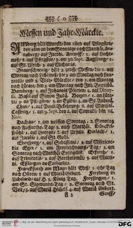 Messen und Jahr.Märckte