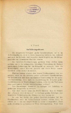 Cavalleristische Kriegsspiele auf kriegsgeschichtlicher Grundlage