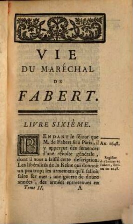 Vie de M. Le Marquis De Fabert, Marechal De France. 2
