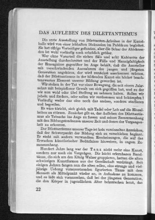 Das Aufleben des Dilettantismus