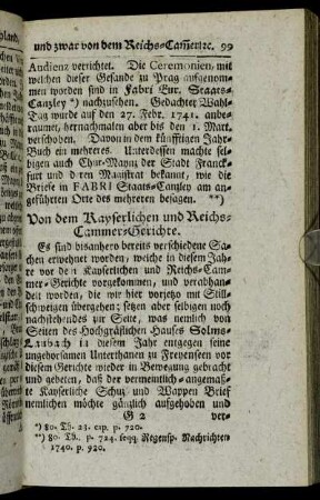 Von dem Kayserlichen und Reichs-Cammer-Gerichte.