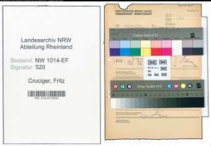 Entnazifizierung Fritz Cruciger , geb. 00.00.0000 (Vertreter)