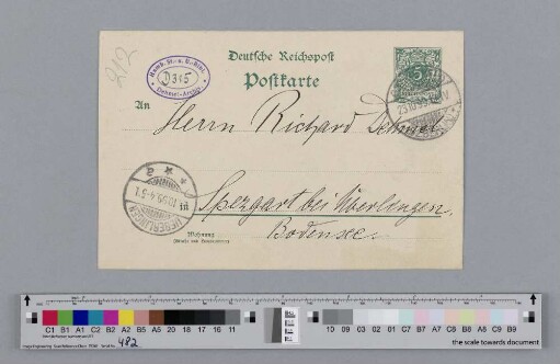 Postkarte an Richard Dehmel