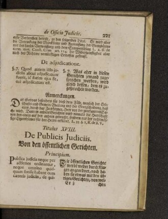Titulus XVIII. De publicis judiciis.