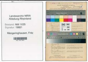 Entnazifizierung Fritz Mengeringhausen , geb. 17.05.1892 (Kaufmann)