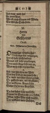 XI. Herrn von Gellhorns. - XV. In Gott getrostes Hertze, ...