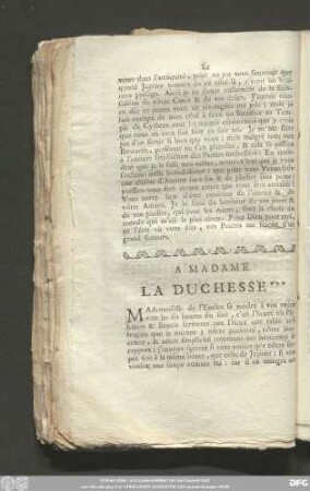 A Madame La Duchesse ***