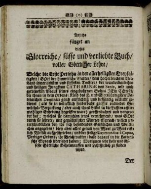 Anjetzo fänget an dieses glorreiche/ süsse und verliebte Buch/ voller göttlicher Lehre/...