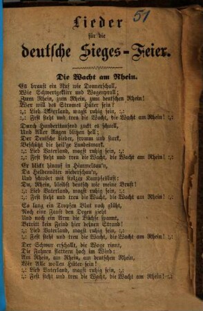 Lieder für die deutsche Sieges-Feier
