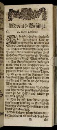 Advents-Gesänge. - Neu-Jahrs-Gesänge.