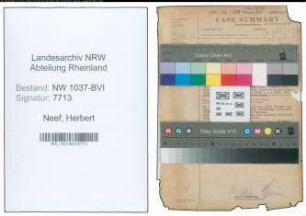 Entnazifizierung Herbert Neef , geb. 10.06.1904 (Steuerassistent)