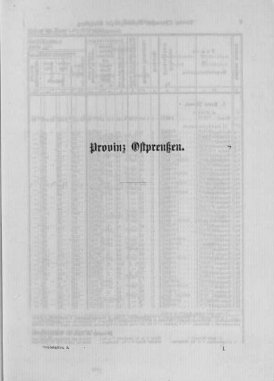 I. Tabellarischer Theil