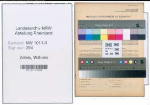 Entnazifizierung Wilhelm Zefels , geb. 02.04.1899 ()