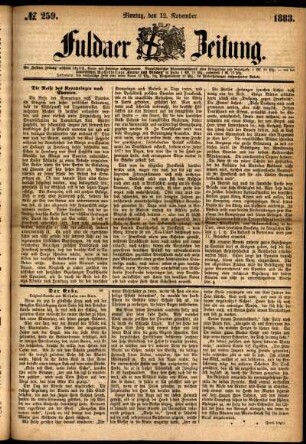 Ausgabe vom Montag, den 12. November 1883.