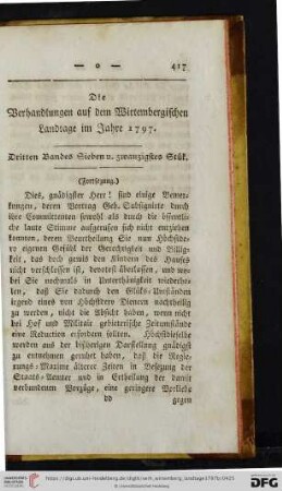 Dritten Bandes Sieben und zwanzigstes Stuek.