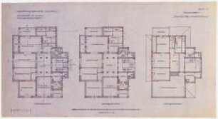 Umbau eines Landhauses Monatskonkurrenz Februar 1933: Grundriss Erdgeschoss, Obergeschoss, Dachgeschoss 1:100; Maßstabsleiste