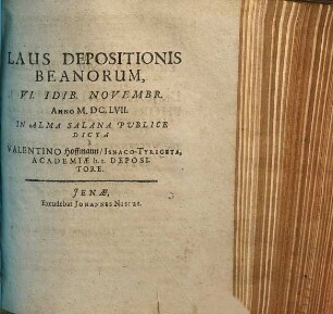 Laus Depositionis Beanorum