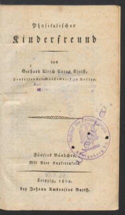 Bändchen 5: Physikalischer Kinderfreund
