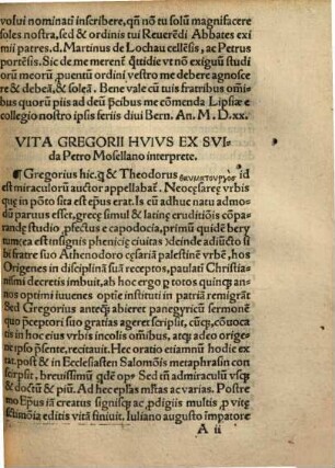 In Ecclesiasten Solomonis Metaphrasis Diui Gregorii Neoc[a]esarie[n]sis