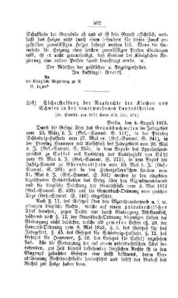 Sicherstellung der Realrechte der Kirchen und Schulen in den neuerworbenen Landestheilen : [V. Elementarschulwesen]