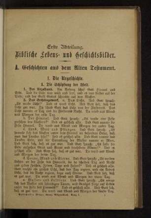 Erste Abteilung. Biblische Lebens- und Geschichtsbilder.