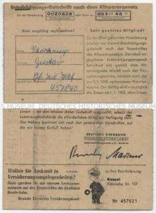 Quittung über den Erhalt einer Entschädigungs-Gutschrift