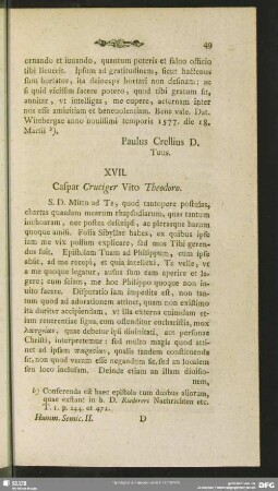 XVII. Caspar Cruciger Vito Theodoro