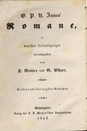 G. P. R. James' Romane, 77. Heinrich von Cerons ; 1