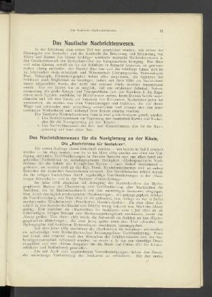 Das Nautische Nachrichtenwesen.