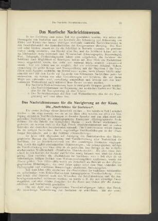Das Nautische Nachrichtenwesen.