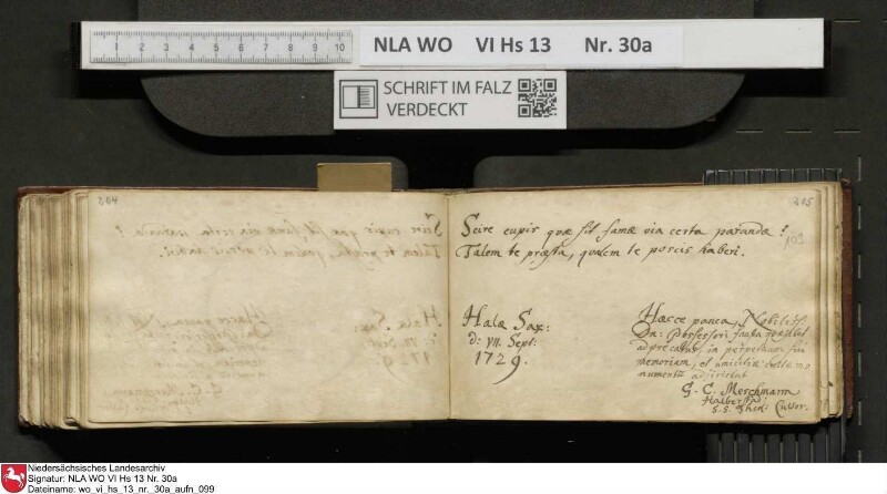 Stammbuch des U. J. Schrader aus Hannover