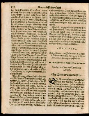 Hundert und Acht und Dreyssigster Discurß. Von Vor- und Unterkauffern.