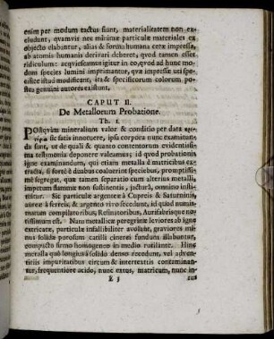 Caput II. De Metallorum Probatione.