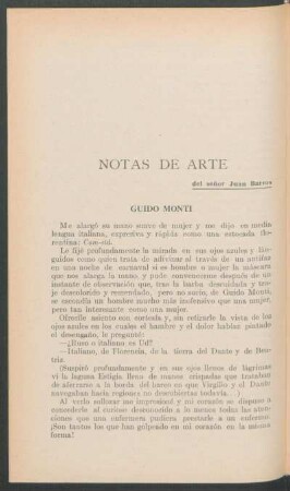 Notas de arte - Guido Monti