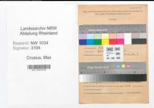 Entnazifizierung Max Crusius , geb. 00.00.0000 (Hauptmann)