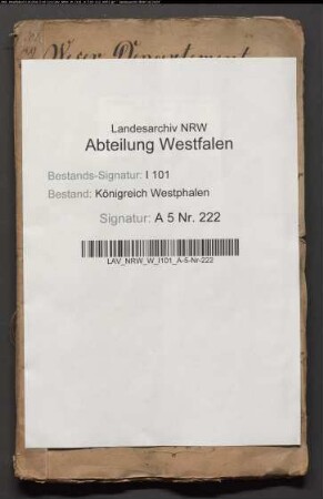 Bestimmung der Weinkaufgelder der Eigenbehörigen der aufgehobenen Abtei Herford und deren Berechnung bei der abteilichen Administrationskasse